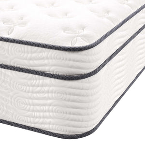 Modway Furniture Jenna 14" Hybrid Full Mattress - Breathable Foam & Pocket Coils for Ultimate Comfort & Support MOD-6083-WHI