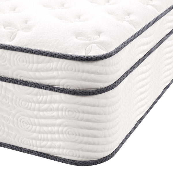 Modway Furniture Jenna 14" Hybrid Full Mattress - Breathable Foam & Pocket Coils for Ultimate Comfort & Support MOD-6083-WHI