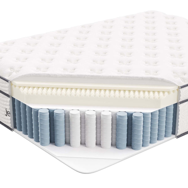 Modway Furniture Jenna 14" Hybrid Full Mattress - Breathable Foam & Pocket Coils for Ultimate Comfort & Support MOD-6083-WHI