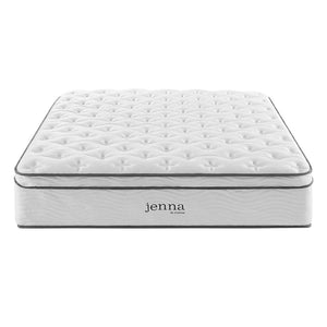Modway Furniture Jenna 14" Hybrid Queen Mattress - Innerspring & Foam for Ultimate Comfort, Support, and Cool Sleep MOD-6084-WHI
