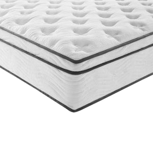 Modway Furniture Jenna 14" Hybrid Queen Mattress - Innerspring & Foam for Ultimate Comfort, Support, and Cool Sleep MOD-6084-WHI