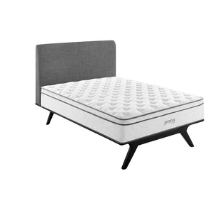Modway Furniture Jenna 14" Hybrid Queen Mattress - Innerspring & Foam for Ultimate Comfort, Support, and Cool Sleep MOD-6084-WHI