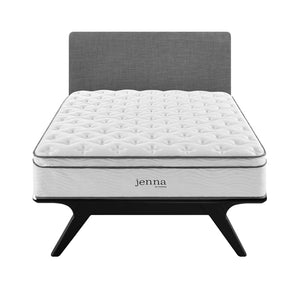 Modway Furniture Jenna 14" Hybrid Queen Mattress - Innerspring & Foam for Ultimate Comfort, Support, and Cool Sleep MOD-6084-WHI