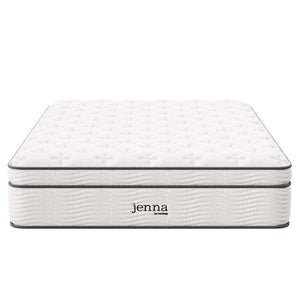 Modway Furniture Jenna 14" Hybrid Queen Mattress - Innerspring & Foam for Ultimate Comfort, Support, and Cool Sleep MOD-6084-WHI