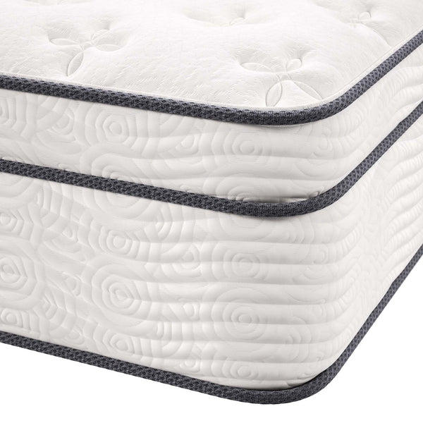 Modway Furniture Jenna 14" Hybrid King Mattress with Innerspring Support & Cooling Foam for Ultimate Comfort MOD-6085-WHI