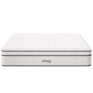 Modway Furniture Jenna 14" California King Hybrid Mattress - Pocketed Coils & Breathable Foam for Ultimate Comfort MOD-6086-WHI