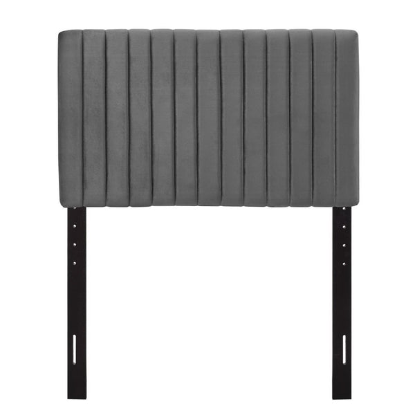 Modway Furniture Keira Performance Velvet Twin Headboard - Modern Design, Plush Comfort, Durable & Stylish for Bedrooms Gray MOD-6093-GRY
