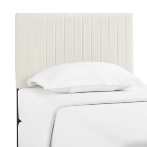 Modway Furniture Keira Performance Velvet Twin Headboard - Modern Design, Plush Comfort, Durable & Stylish for Bedrooms Ivory MOD-6093-IVO