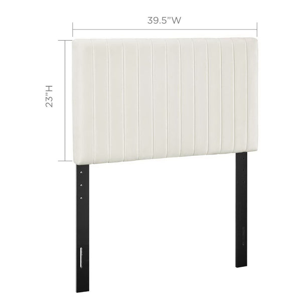 Modway Furniture Keira Performance Velvet Twin Headboard - Modern Design, Plush Comfort, Durable & Stylish for Bedrooms Ivory MOD-6093-IVO