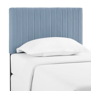 Modway Furniture Keira Performance Velvet Twin Headboard - Modern Design, Plush Comfort, Durable & Stylish for Bedrooms Light Blue MOD-6093-LBU