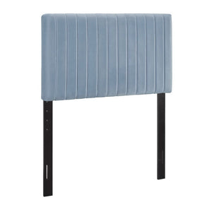 Modway Furniture Keira Performance Velvet Twin Headboard - Modern Design, Plush Comfort, Durable & Stylish for Bedrooms Light Blue MOD-6093-LBU