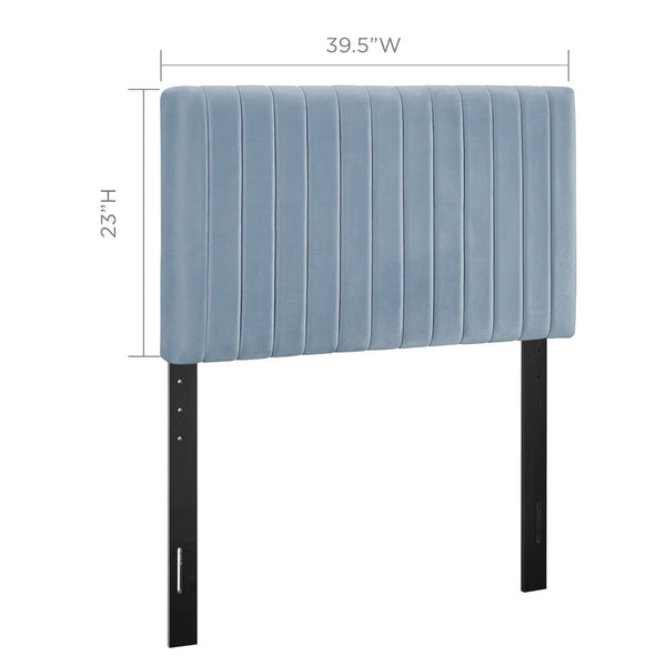 Modway Furniture Keira Performance Velvet Twin Headboard - Modern Design, Plush Comfort, Durable & Stylish for Bedrooms Light Blue MOD-6093-LBU