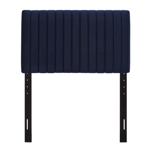 Modway Furniture Keira Performance Velvet Twin Headboard - Modern Design, Plush Comfort, Durable & Stylish for Bedrooms Midnight Blue MOD-6093-MID