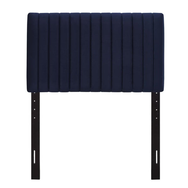 Modway Furniture Keira Performance Velvet Twin Headboard - Modern Design, Plush Comfort, Durable & Stylish for Bedrooms Midnight Blue MOD-6093-MID