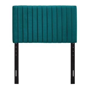 Modway Furniture Keira Performance Velvet Twin Headboard - Modern Design, Plush Comfort, Durable & Stylish for Bedrooms Teal MOD-6093-TEA