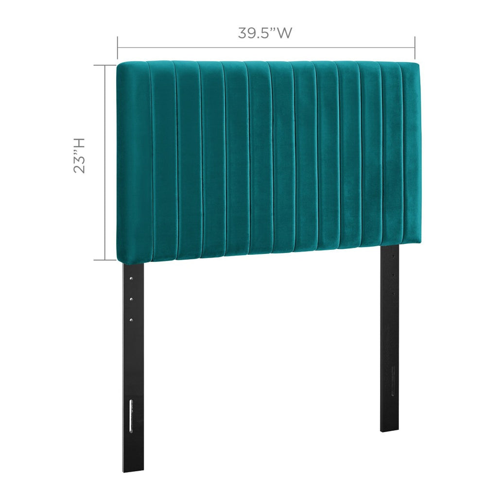Modway Furniture Keira Performance Velvet Twin Headboard - Modern Design, Plush Comfort, Durable & Stylish for Bedrooms Teal MOD-6093-TEA