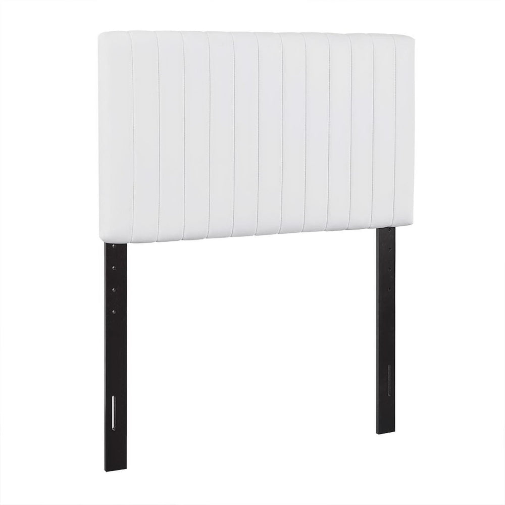Modway Furniture Keira Faux Leather Twin Headboard – Modern Channel Tufting, Durable Design & Luxurious Comfort MOD-6094-WHI