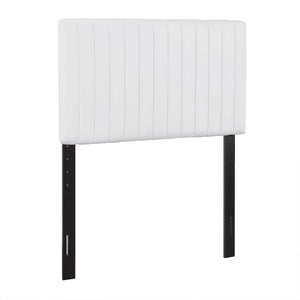 Modway Furniture Keira Faux Leather Twin Headboard – Modern Channel Tufting, Durable Design & Luxurious Comfort MOD-6094-WHI