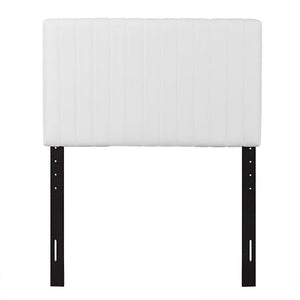 Modway Furniture Keira Faux Leather Twin Headboard – Modern Channel Tufting, Durable Design & Luxurious Comfort MOD-6094-WHI