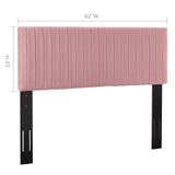 Modway Furniture Keira Full / Queen Performance Velvet Headboard Dusty Rose 3.5 x 62 x 43.5 - 55.5