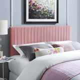 Modway Furniture Keira Full / Queen Performance Velvet Headboard Dusty Rose 3.5 x 62 x 43.5 - 55.5