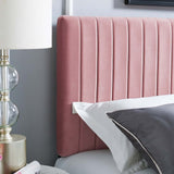 Modway Furniture Keira Full / Queen Performance Velvet Headboard Dusty Rose 3.5 x 62 x 43.5 - 55.5