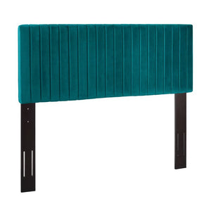 Modway Furniture Keira Performance Velvet Headboard - Channel-Tufted Elegance for Full & Queen Beds, Luxe Comfort Teal MOD-6095-TEA