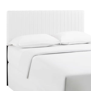 Modway Furniture Keira Faux Leather Headboard - Modern Channel-Tufted Design for Full & Queen Beds - Elegant Comfort MOD-6096-WHI