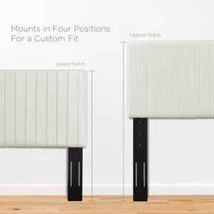 Modway Furniture Keira Luxurious Channel Tufted Velvet Headboard for King & California King Beds - Ivory Elegance MOD-6097-IVO