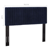 Modway Furniture Keira King/California King Performance Velvet Headboard Midnight Blue 3.5 x 78.5 x 43.5 - 55.5