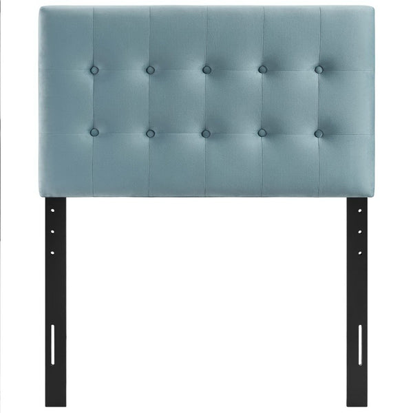 Modway Furniture Emily Biscuit Tufted Performance Velvet Twin Headboard - Luxurious, Stain-Resistant, Adjustable Style Light Blue MOD-6114-LBU