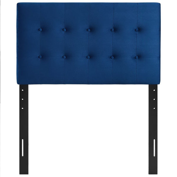 Modway Furniture Emily Biscuit Tufted Performance Velvet Twin Headboard - Luxurious, Stain-Resistant, Adjustable Style Navy MOD-6114-NAV