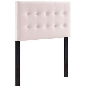 Modway Furniture Emily Biscuit Tufted Performance Velvet Twin Headboard - Luxurious, Stain-Resistant, Adjustable Style Pink MOD-6114-PNK