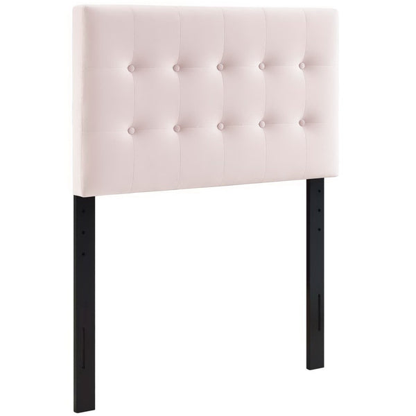 Modway Furniture Emily Biscuit Tufted Performance Velvet Twin Headboard - Luxurious, Stain-Resistant, Adjustable Style Pink MOD-6114-PNK