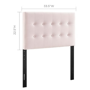 Modway Furniture Emily Biscuit Tufted Performance Velvet Twin Headboard - Luxurious, Stain-Resistant, Adjustable Style Pink MOD-6114-PNK