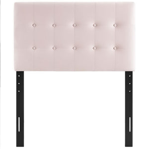 Modway Furniture Emily Biscuit Tufted Performance Velvet Twin Headboard - Luxurious, Stain-Resistant, Adjustable Style Pink MOD-6114-PNK