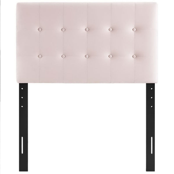 Modway Furniture Emily Biscuit Tufted Performance Velvet Twin Headboard - Luxurious, Stain-Resistant, Adjustable Style Pink MOD-6114-PNK