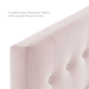 Modway Furniture Emily Biscuit Tufted Performance Velvet Twin Headboard - Luxurious, Stain-Resistant, Adjustable Style Pink MOD-6114-PNK