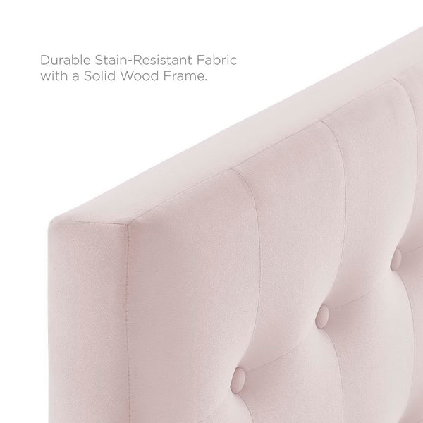 Modway Furniture Emily Biscuit Tufted Performance Velvet Twin Headboard - Luxurious, Stain-Resistant, Adjustable Style Pink MOD-6114-PNK