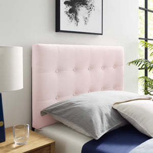 Modway Furniture Emily Biscuit Tufted Performance Velvet Twin Headboard - Luxurious, Stain-Resistant, Adjustable Style Pink MOD-6114-PNK