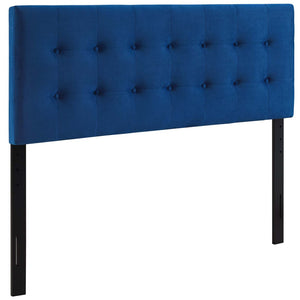 Modway Furniture Emily Biscuit Tufted Performance Velvet Headboard - Stylish, Durable Design for Any Bedroom Space Navy MOD-6115-NAV