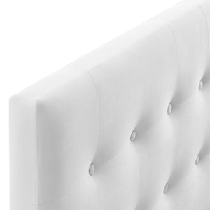 Modway Furniture Emily Biscuit Tufted Performance Velvet Headboard - Stylish, Durable Design for Any Bedroom Space White MOD-6115-WHI