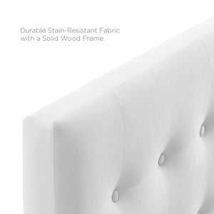 Modway Furniture Emily Biscuit Tufted Performance Velvet Headboard - Stylish, Durable Design for Any Bedroom Space White MOD-6115-WHI