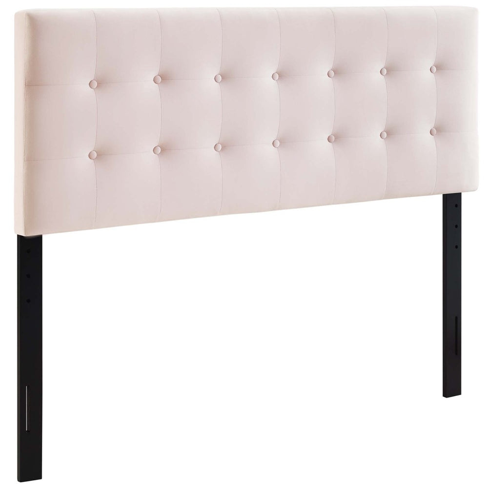 Modway Furniture Emily Biscuit Tufted Performance Velvet Queen Headboard - Vintage Charm Meets Modern Durability Pink MOD-6116-PNK