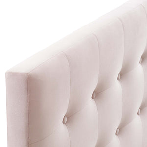 Modway Furniture Emily Biscuit Tufted Performance Velvet Queen Headboard - Vintage Charm Meets Modern Durability Pink MOD-6116-PNK
