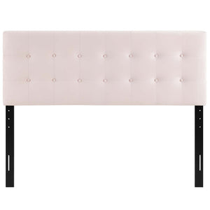 Modway Furniture Emily Biscuit Tufted Performance Velvet Queen Headboard - Vintage Charm Meets Modern Durability Pink MOD-6116-PNK