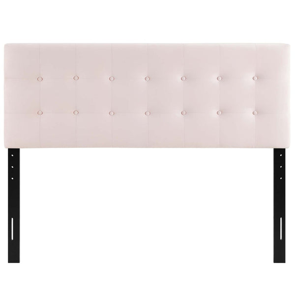 Modway Furniture Emily Biscuit Tufted Performance Velvet Queen Headboard - Vintage Charm Meets Modern Durability Pink MOD-6116-PNK