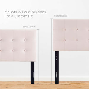 Modway Furniture Emily Biscuit Tufted Performance Velvet Queen Headboard - Vintage Charm Meets Modern Durability Pink MOD-6116-PNK