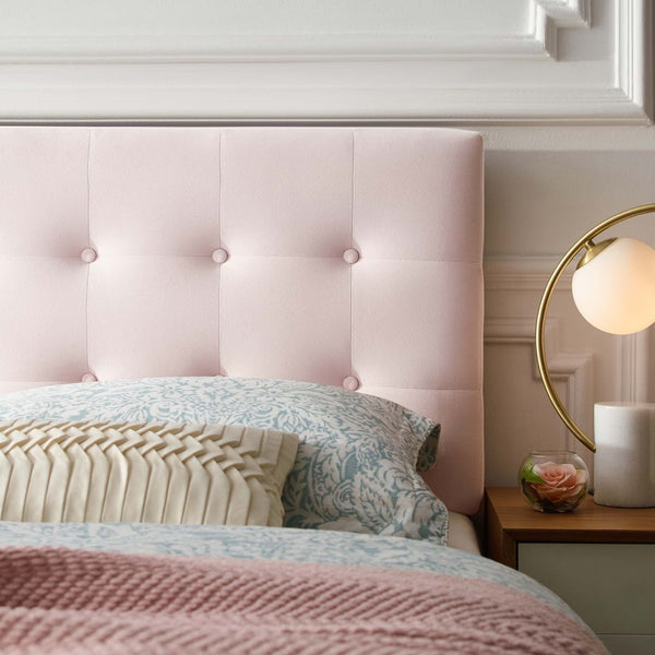 Modway Furniture Emily Biscuit Tufted Performance Velvet Queen Headboard - Vintage Charm Meets Modern Durability Pink MOD-6116-PNK