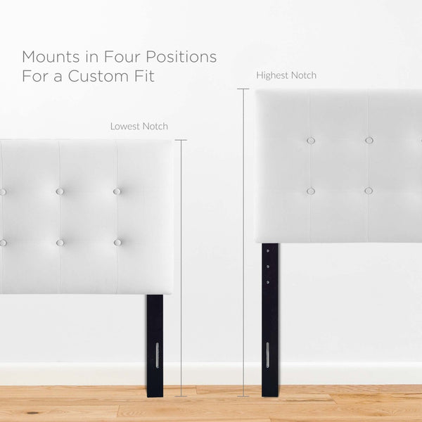 Modway Furniture Emily Biscuit Tufted Performance Velvet Queen Headboard - Vintage Charm Meets Modern Durability White MOD-6116-WHI